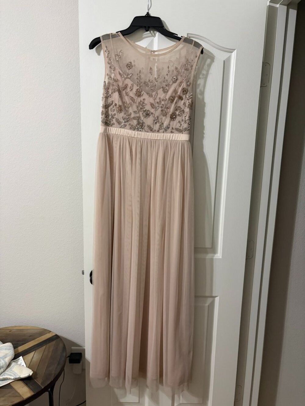 Adrianna Papell Beaded Mauve Maxi Dress Sz 6 Petite NWT